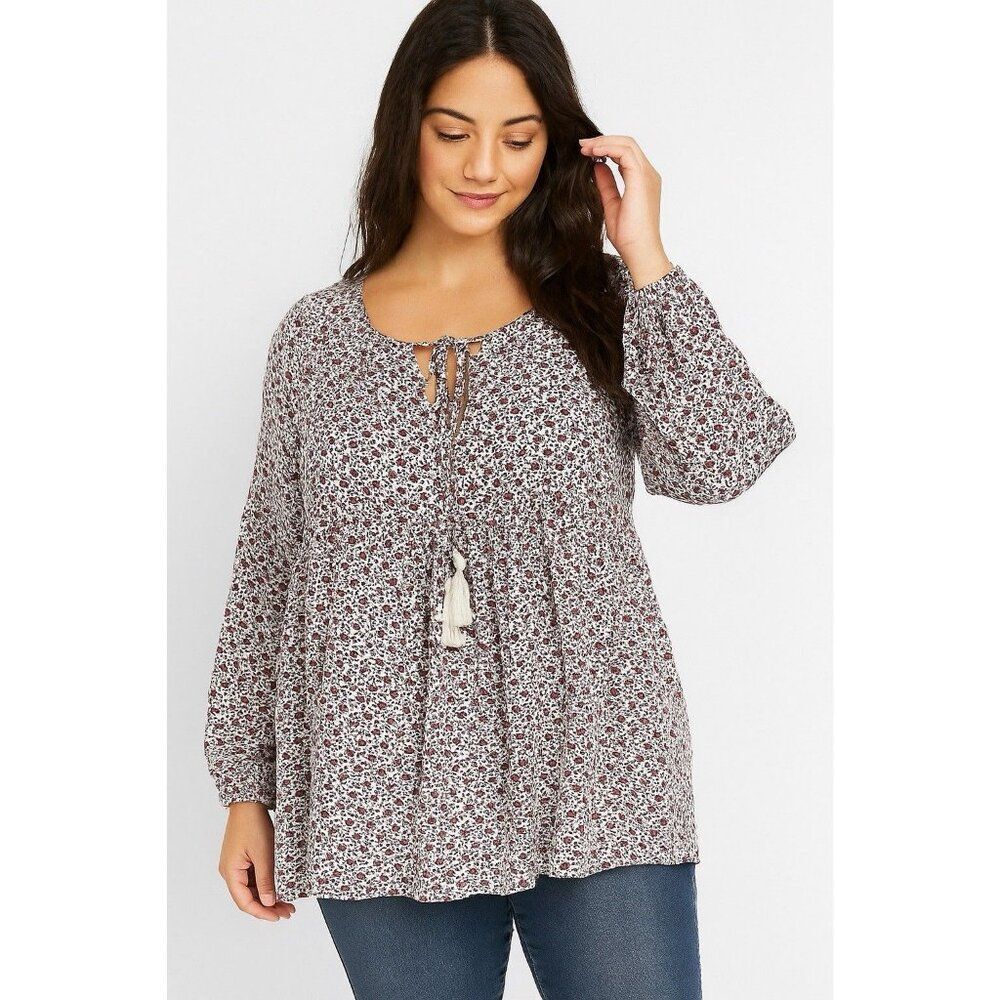 Ralph Lauren Denim & Supply Mini Floral Flowers Peasant Boho Top L